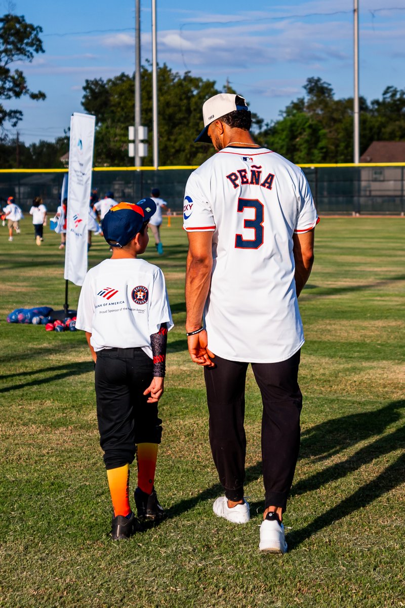 astros's tweet photo. Learning from the best.

Jeremy Peña and Yainer Diaz took the field in the “Play it Forward” baseball clinic inspiring the younger generation. https://t.co/0ugJ6ap5XD