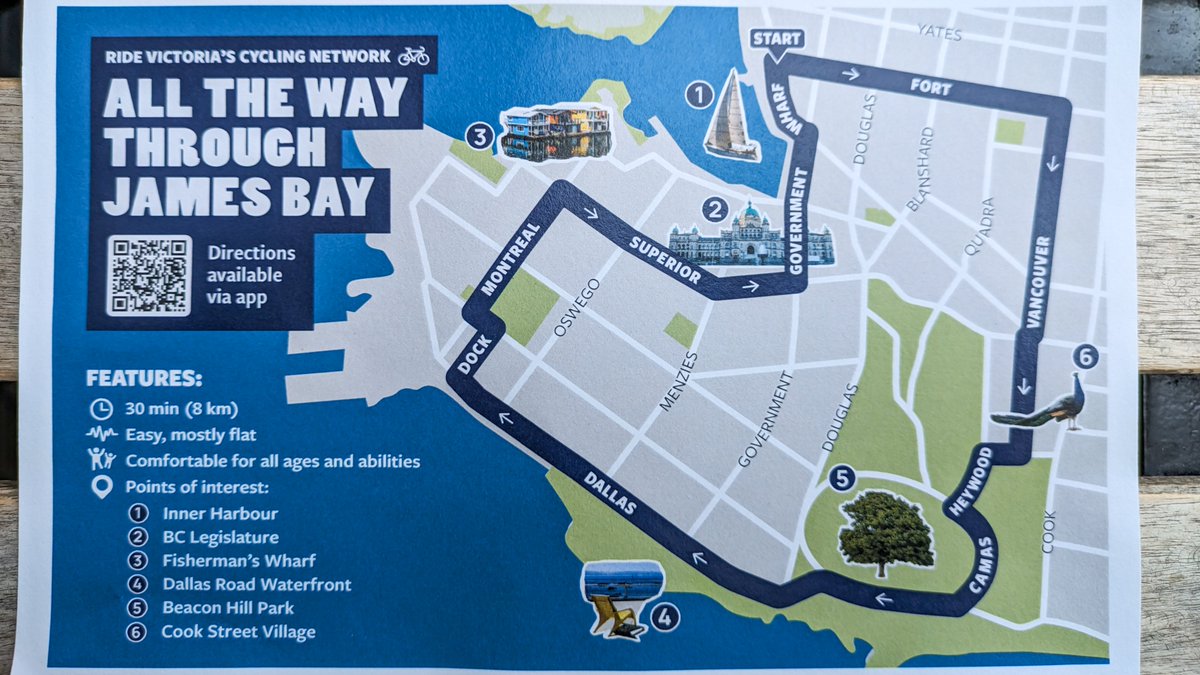 MultiModalExp's tweet image. We saw these scenic bike route maps at the bike valet in the @CityOfVictoria. It's a great way to encourage visitors to explore the city using safe AAA infrastructure. #bikevalet #yyjbike #cycling #bikelanes