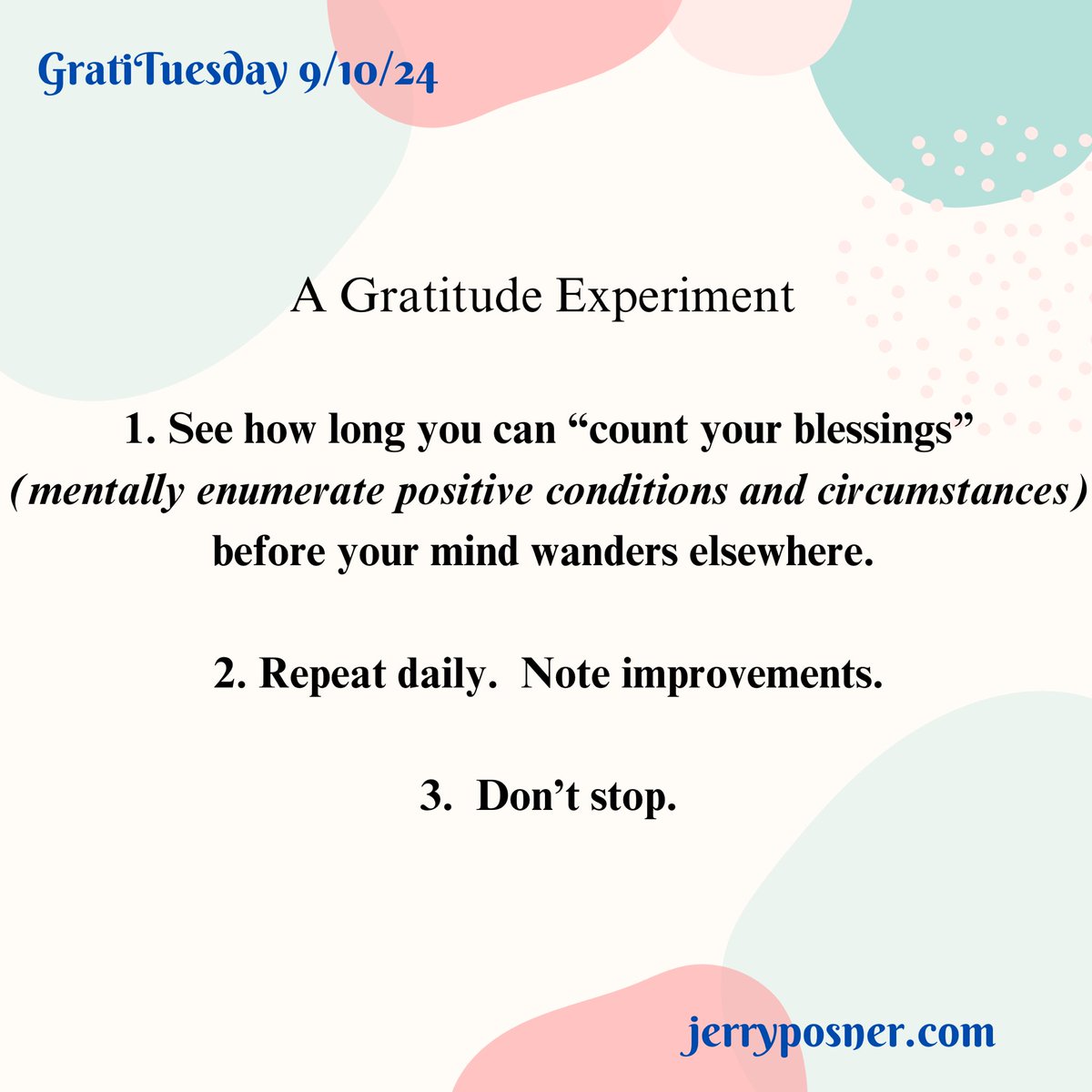 A #gratitude experiment for #Gratituesday: