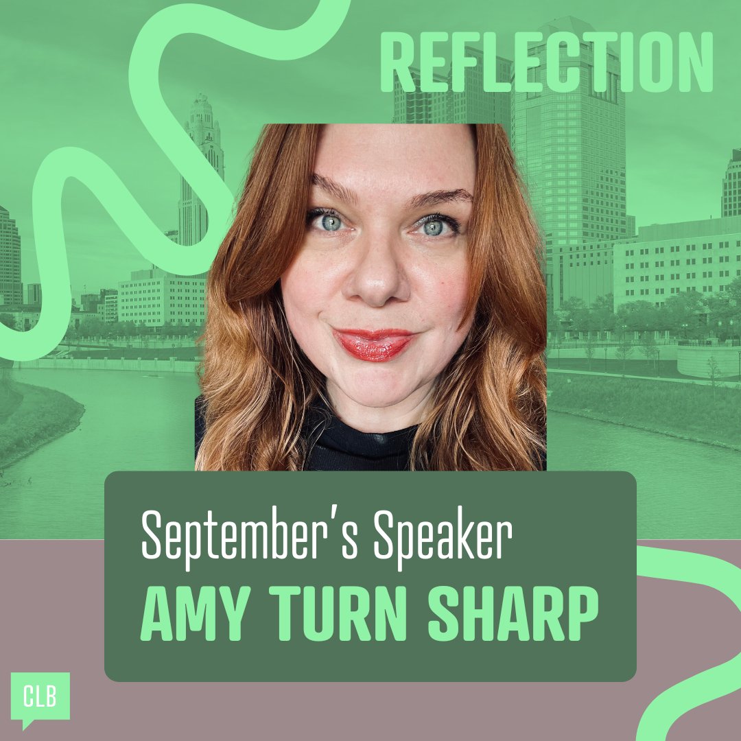CM_Columbus's tweet image. Our speaker this month is Amy Turn Sharp. Amy is a poet who happens to earn a living as a content director at IBM. Her work is noted for drawing an emotional reaction from audiences. We can't wait to hear about her perspective on this month's theme REFLECTION. #CMreflection