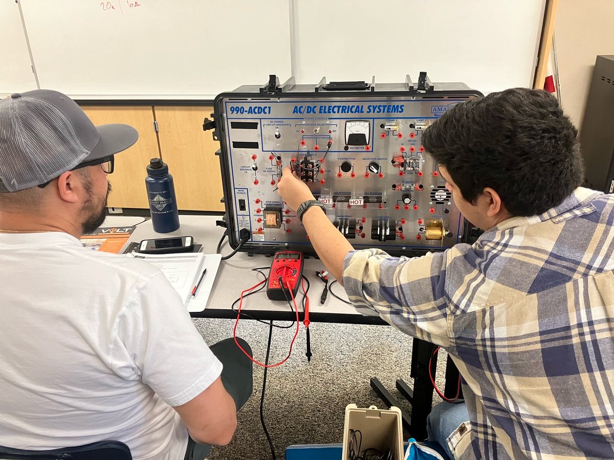 CeresAdult's tweet photo. We are excited about our new Electrical course! Shout out to our instructors Mitch and Marco from VOLT institute. #futurecareer#electrician https://t.co/BDNtD6XEpR