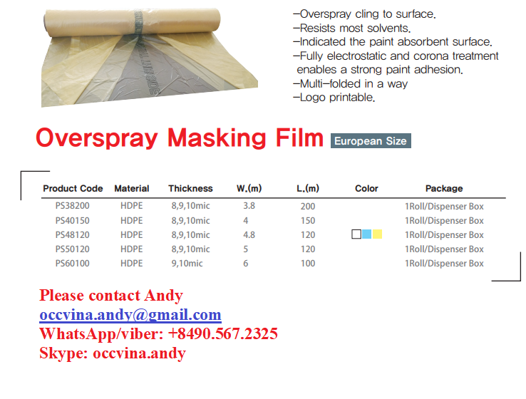 AndyNgu32208104's tweet photo. Overspray Masking Film.
Manufacturer: Oriental Commerce Vina Co., Ltd.
Welcome inquiry!!!
#occ #Oriental #painting #DIY #Automotive #refinishing #OCCVINA #Plasticsheeting #Premium #occchina #Overspray #Maskingfilm https://t.co/9T8IKbCykR