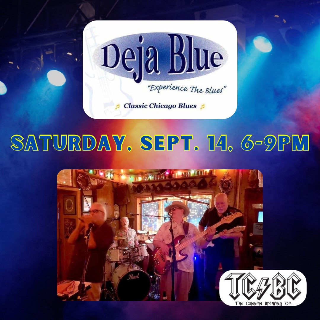 For our blues lovers, Deja Blue will be entertaining us from 6-9PM this Saturday, September 14! 💙💙💙