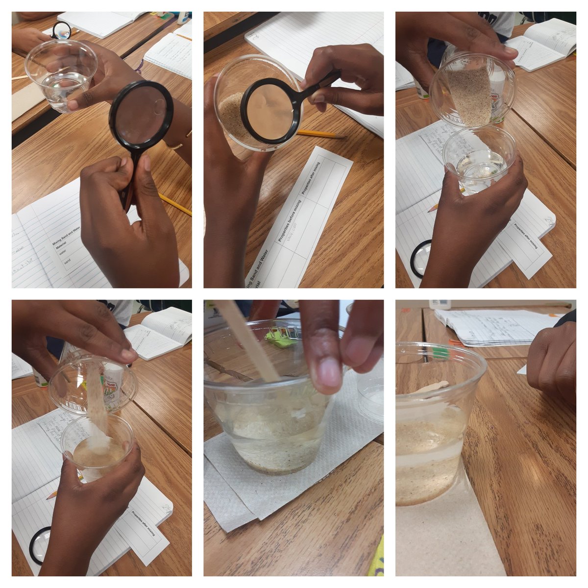 Today's investigation was about sandy water. How will sand and water change when mixed together? <a href="/KujawaES_AISD/">Kujawa Elementary</a>