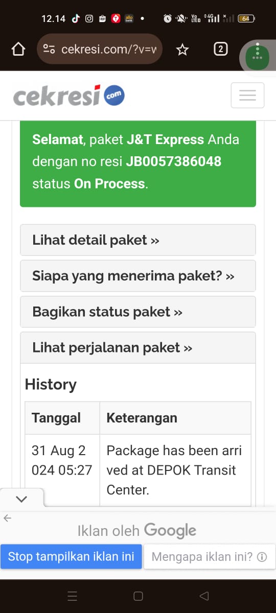 Dear <a href="/jntexpressid/">J&T Express Indonesia</a> , ini kabar paket istri saya gimana ya? Semoga ada kabar baik segera... terima kasih. colek BAnya ah mas @mhdarieff_