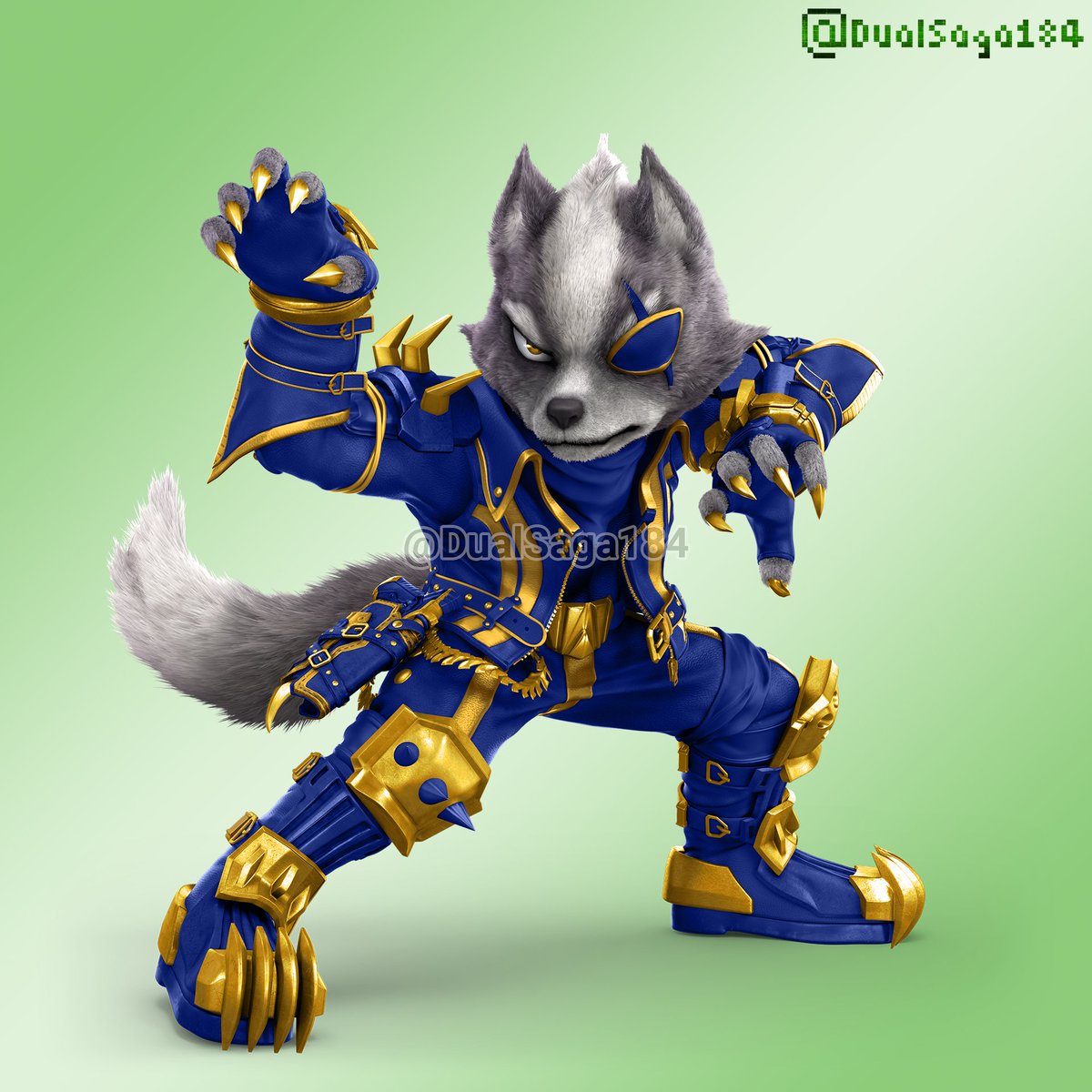 DualSaga184's tweet photo. Red and Gold, Blue and Gold, and Green and Gold Wolf #SaveSmash https://t.co/eYkn18R5OL