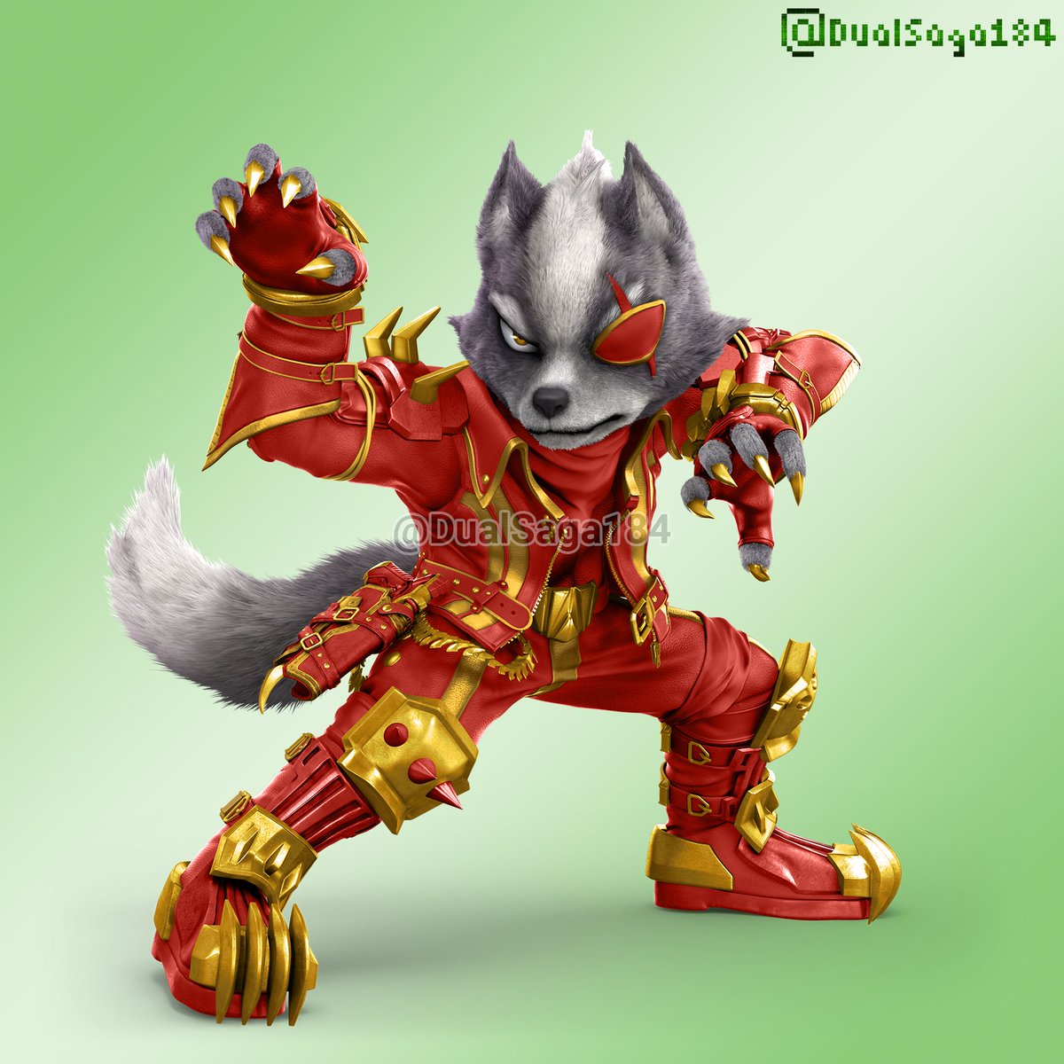 DualSaga184's tweet photo. Red and Gold, Blue and Gold, and Green and Gold Wolf #SaveSmash https://t.co/eYkn18R5OL