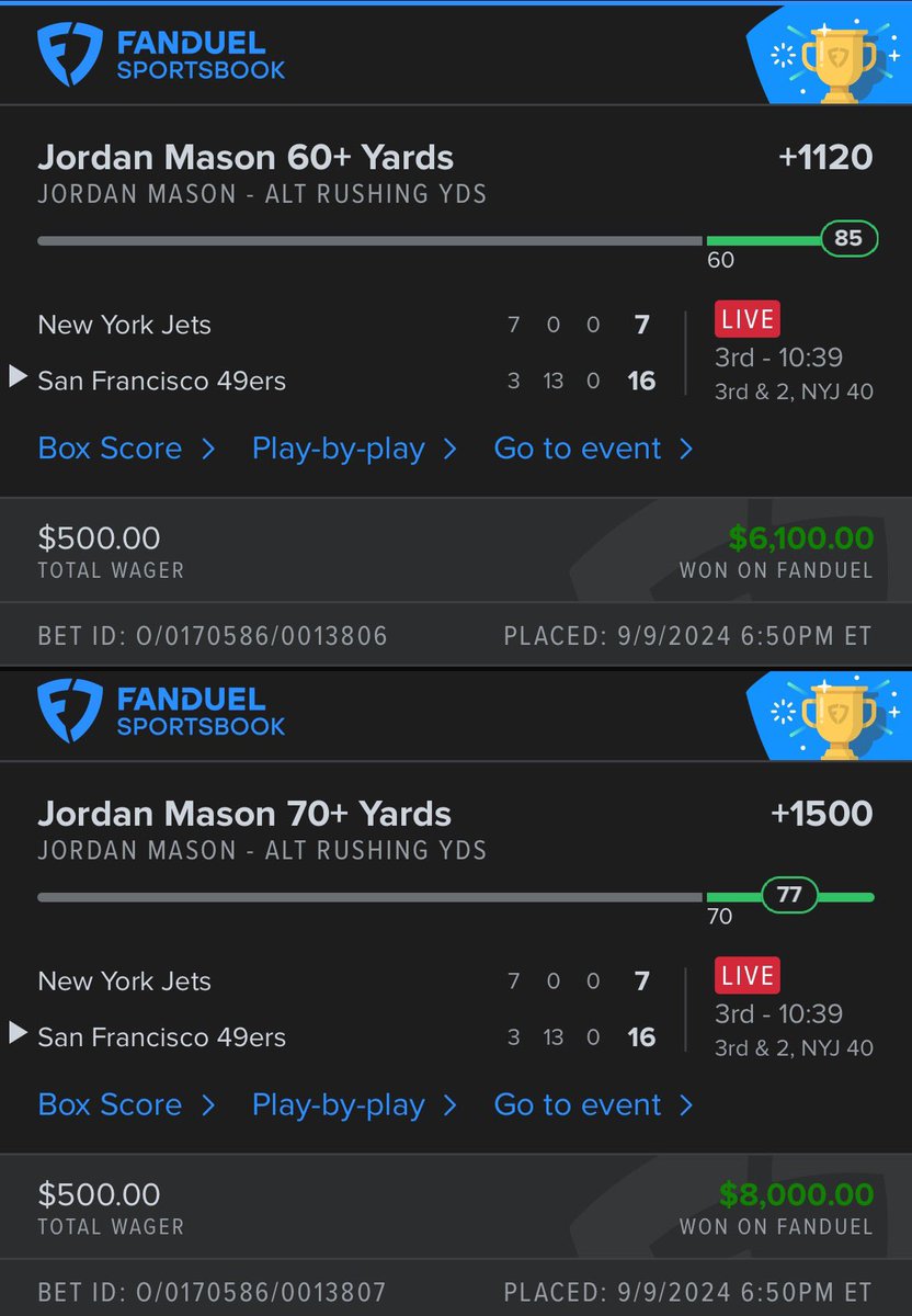 stimsimm's tweet photo. Oh my did I catch FD lacking💰

Since this was a volatile prop and not everyone in my discord got it, I will not be tracking it on my unit count. Absolute snipe though🔥

🚨25% off promo using code “NFL” is open until tomorrow🚨

https://t.co/czL1fplWFQ https://t.co/HlfXpNYVJV