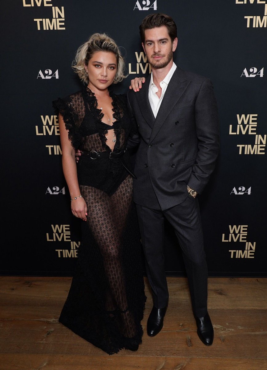 Andrew Garfield and Florence Pugh at A24's "We Live in Time" New York Special Screening