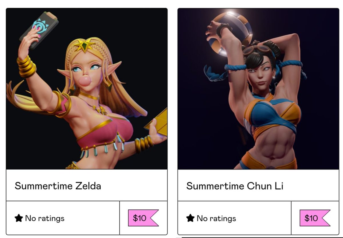 Zelda and Chun Li are out on Gumroad :D
mimobarnacles3d.gumroad.com