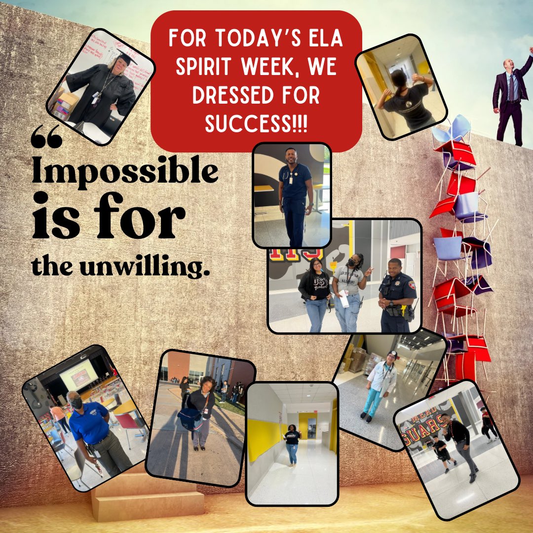 Day 1 of ELA Spirit week <a href="/MeadMS_AISD/">Mead Middle School</a> …students and teachers dress for success!!! Can’t wait to see what tomorrow will bring…<a href="/MrLara9/">MrLara</a> #TheyNotLikeUs #AldineImpact #ELASpiritWeek #readingisfun