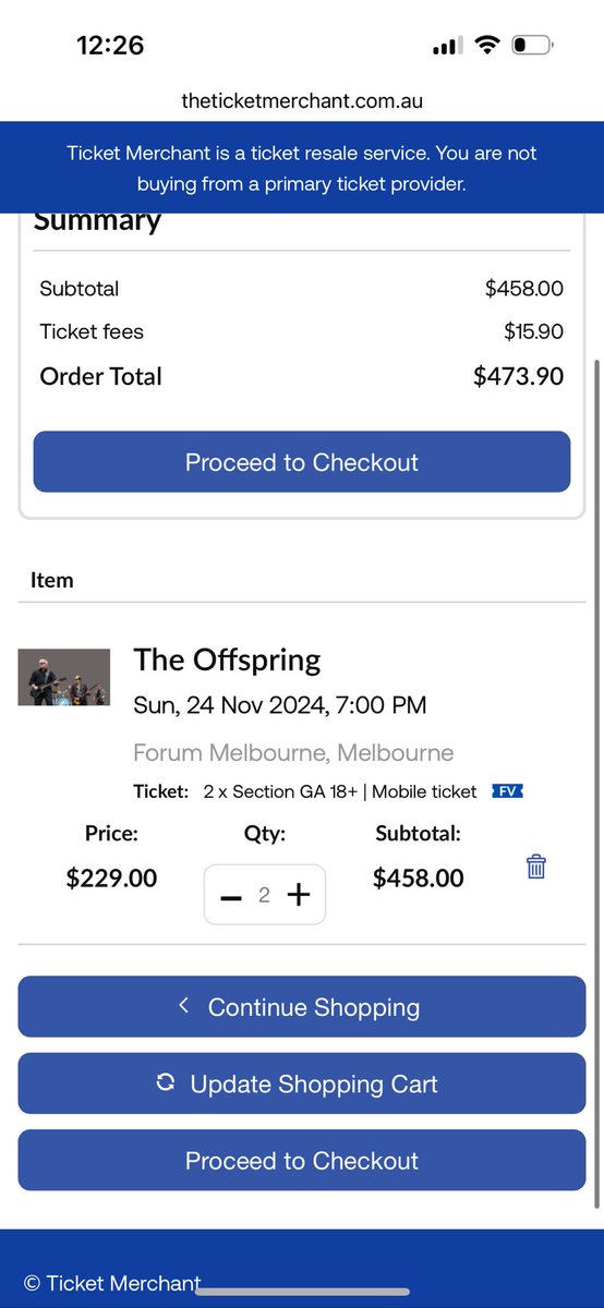 JamesFarrey's tweet photo. @Ticketek_AU - logged into The Offspring pre-sale at 12pm on the dot, immediately unavailable…

Yet some grub has already uploaded a bunch to the Ticket Merchant. Sort it out, not what presale access should be about. https://t.co/fm4Gdfoq1p