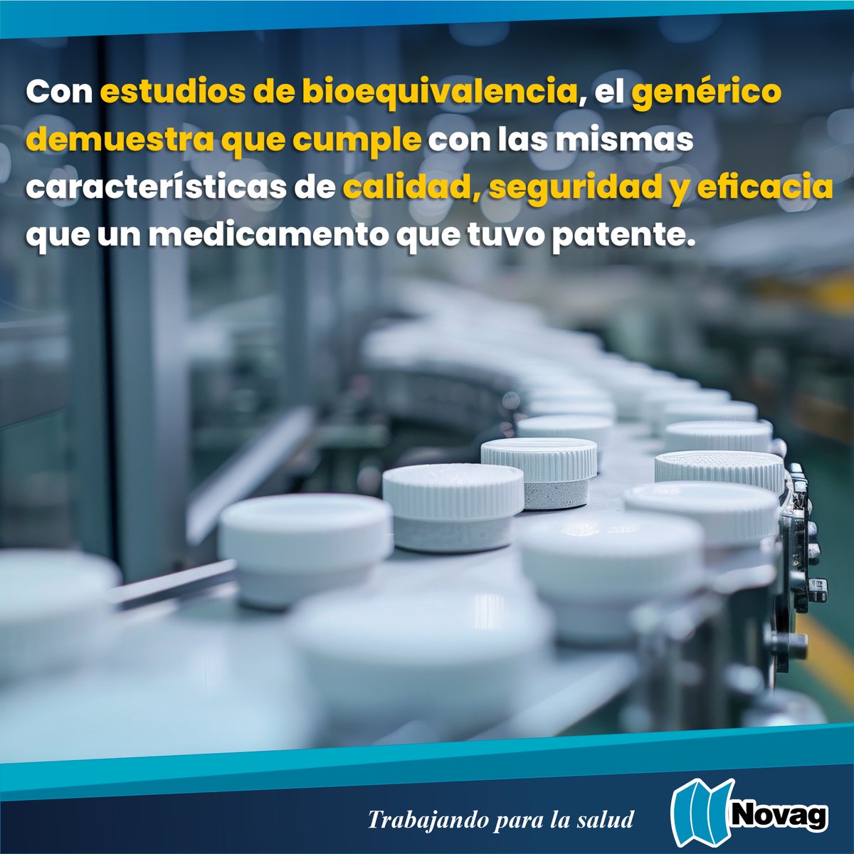 Los #MedicamentosGenéricos sólo se comercializan después de una examinación rigurosa por parte de la Comisión Federal para la Protección contra Riesgos Sanitarios <a href="/COFEPRIS/">COFEPRIS</a> y de un periodo de exclusividad de 20 años (patente). #EnNovagSiempreCuidamosTuSalud