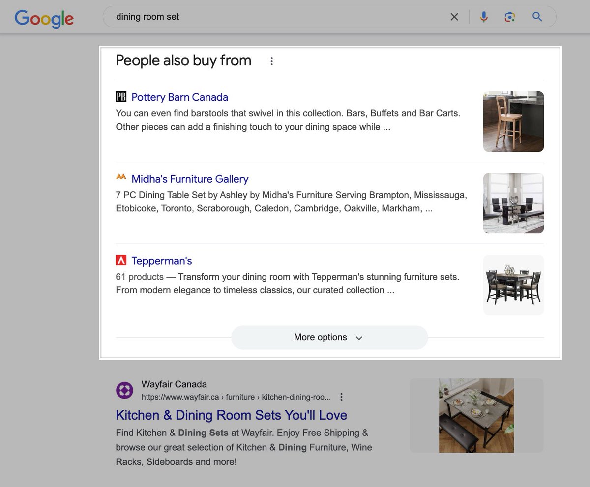 brodieseo's tweet photo. SERP Feature Update: Google has rapidly increased the prominence of the 'Explore Brands' feature. Also showing under a 'People also buy from' title, the feature has recently expanded more heavily outside of the US to Canada, Australia, & the UK. Can track this feature in Semrush.