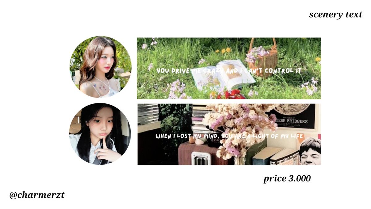 a retweet will be appreciated

ready stock! 
layout scenery text chara wony dan wonhee, price 3k only. dapet ava png &amp; jpg. order? silahkan dm aku aja🥰🥰
#zonauang #zonaba #zonajajan