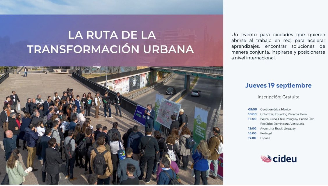 PedepeEspaillat's tweet photo. Únete al encuentro online La Ruta de la Transformación Urbana este 19 de septiembre a las 11:00 a.m. en República Dominicana! Aprende cómo tu ciudad puede beneficiarse de una red internacional de ciudades. Inscríbete ya y sé parte del cambio! #CIDEU #TransformaciónUrbana @CIDEU https://t.co/SnpOt0kEmw