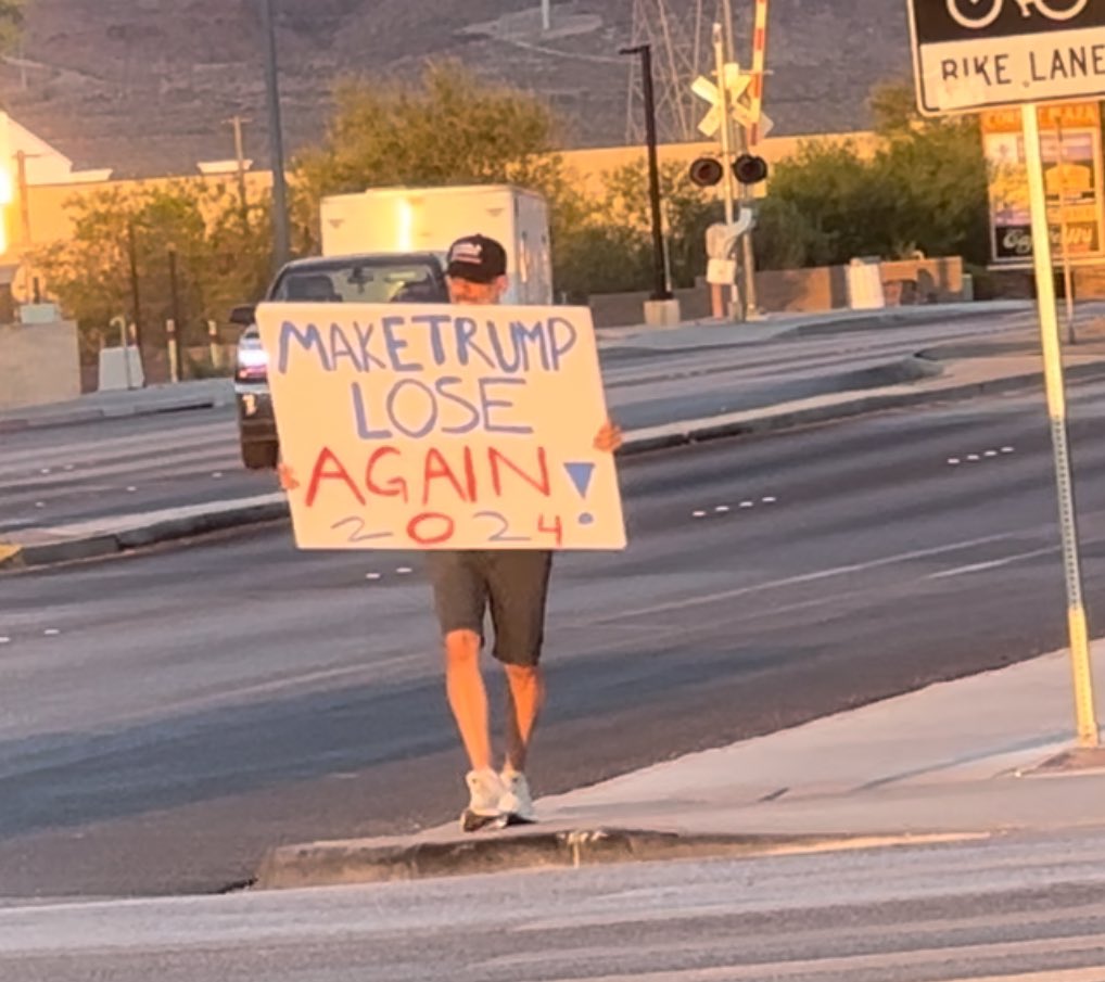 PeteDominick's tweet photo. A couple of weeks ago I heard @benwikler say to go swing states and volunteer. So here I am getting started in Nevada. Tomorrow I’ll attend voter registration and start knocking doors. Be the change. Do the work. Elect Democrats. https://t.co/9AULuZHYeo
