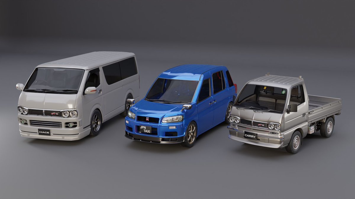 商用車達をイケメン(GTR顔)にしてあげました。
#blender #b3d