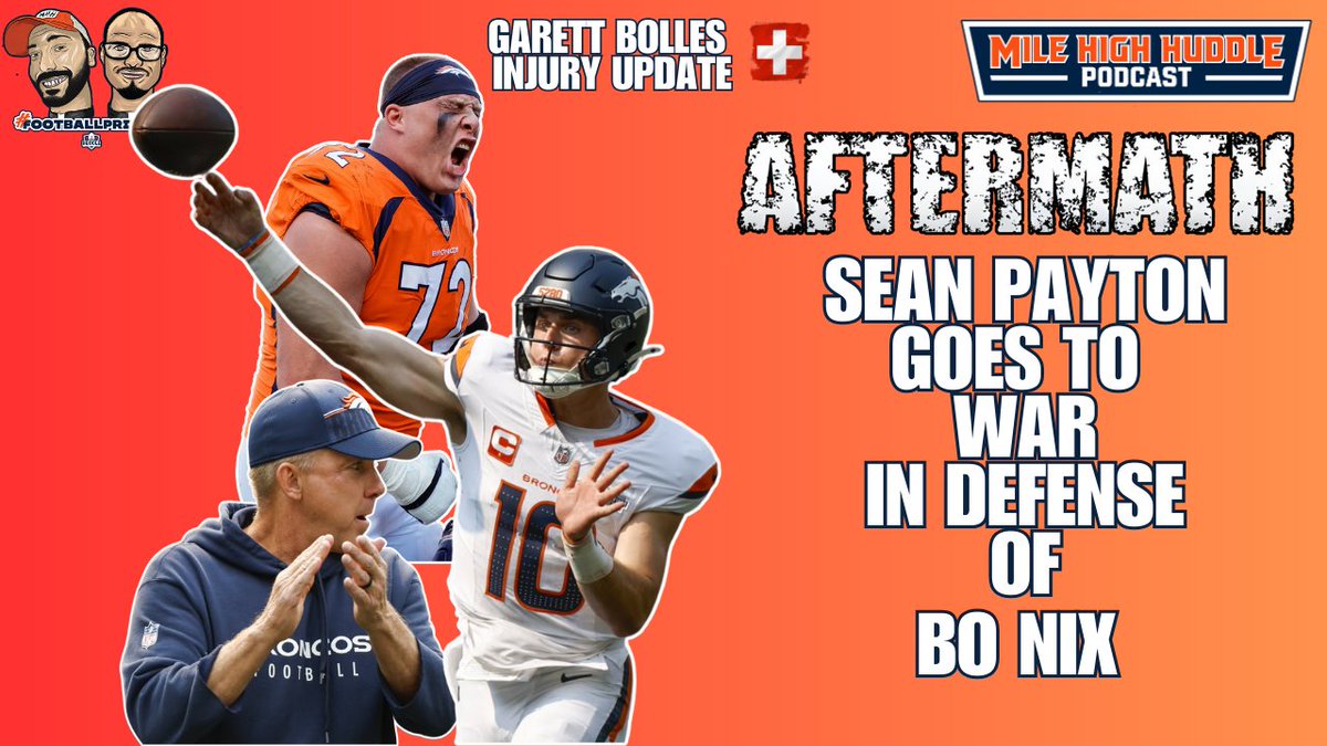 MileHighHuddle's tweet photo. PODCAST: @ChadNJensen & @KelbermanNFL break down: 

• #DENvsSEA aftermath
• Payton's vociferous defense of Bo Nix
• Garett Bolles injury update
• Latest #Broncos news & rumors 

LISTEN via @TheMHHPod: https://t.co/gEp95CrQbk

YouTube📺: https://t.co/cqaS3DtpHI

SUBSCRIBE: https://t.co/w4J8lZ6M9z
