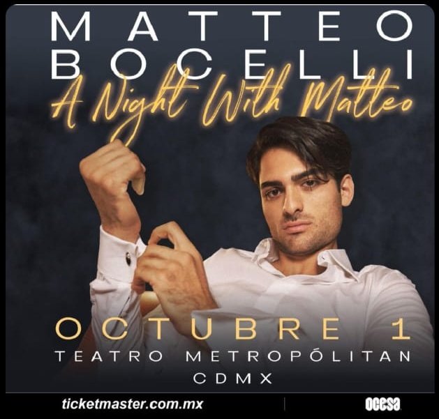 Bet_toscano's tweet photo. Llega a México @bocelli_matteo con su tour A night with Matteo. No te puedes perder de un concierto lleno de buena música y la simpatía y galanura de este cantante italiano ✨

#matteobocelli #matteobocellienméxico #cdmx #concert #music #teatrometropolitan https://t.co/yXlSvZGIWs