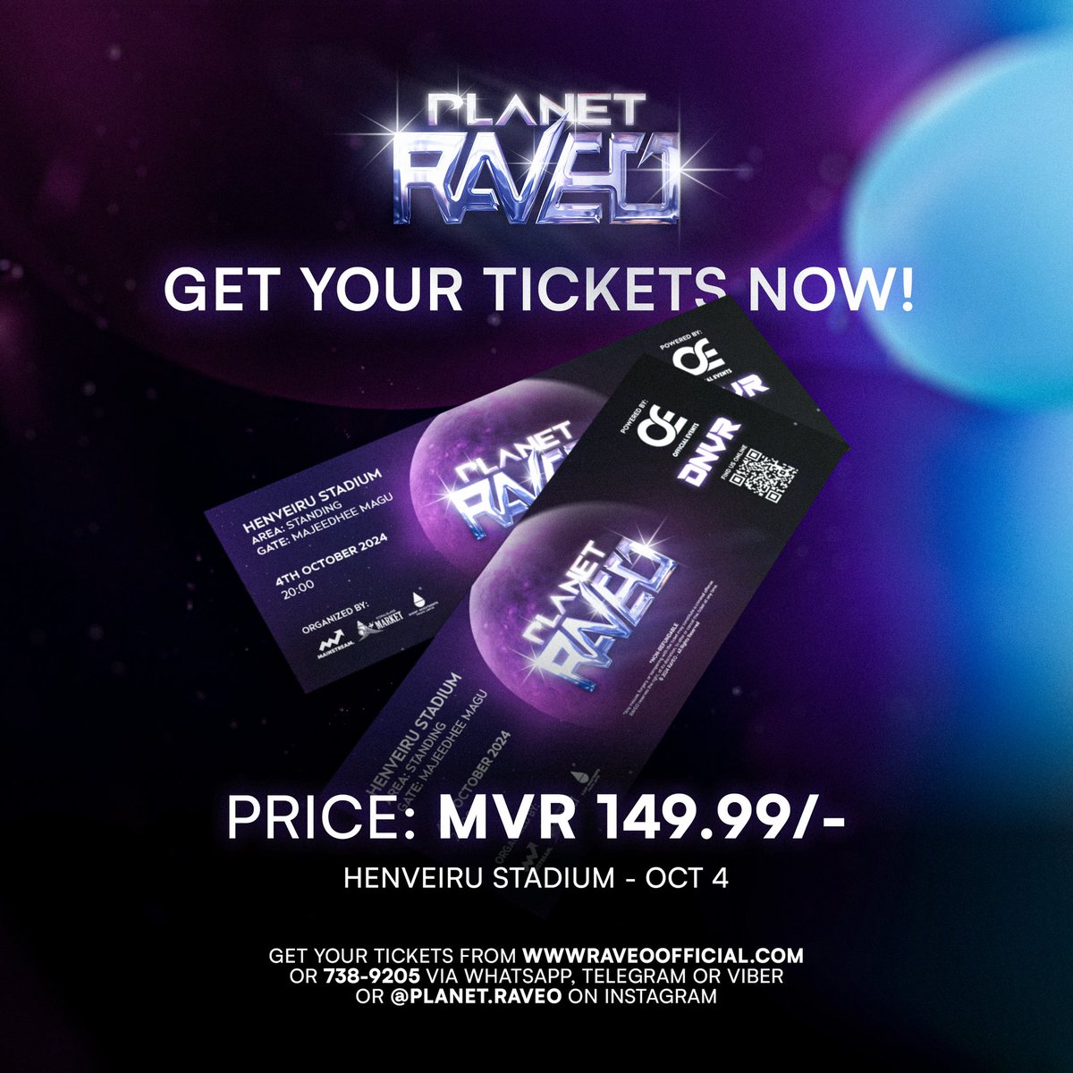 TICKETS LIVE NOW! 🚀🚀🚀

OCTOBER 4th!!
Mark your calendar and get ready to CRASH DOWN with us! Buy or reserve your ticket for just 149.99 MVR! 🎫
Contact - +960 7389205 or DM 
Powered by officialeventsmv 🔋
Artwork by cyber_abstracts.mv 🎨
Artwork by phlavoured