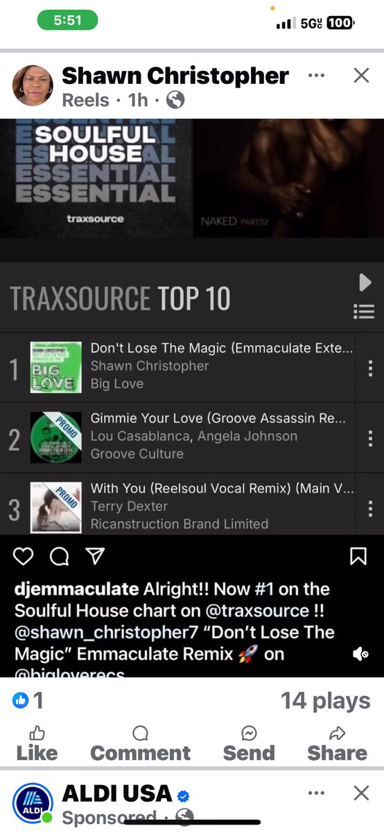 Look what God did today don’t lose. The magic is number one on the track source dance charts. Worldwide history has repeated itself.and I’m the cowriter