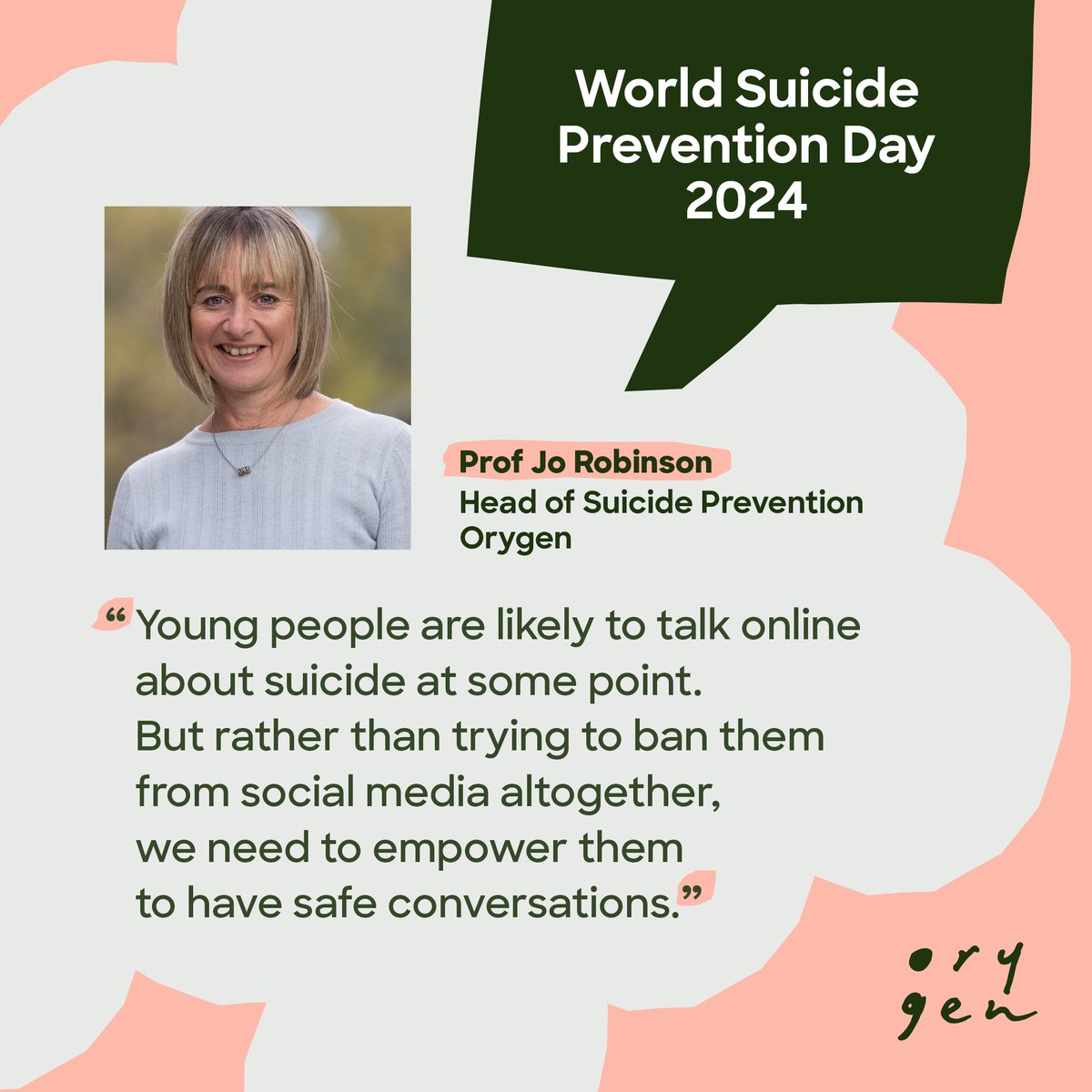 It's World Suicide Prevention Day, with a call to action to #StartTheConversation.

Orygen's Head of Suicide Prevention, Prof. @JoRobinson_Aus, covers six ways to start the conversation with young people about suicide and social media: bit.ly/47nc1GU