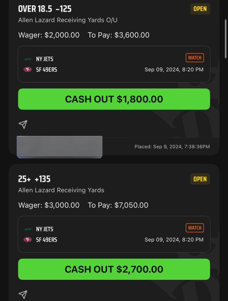 JackpotJunkiez's tweet photo. WHO TF KNOWS BALL LIKE US?? 

LAZARD IS THE LEADING RECEIVER AND HIS LINE WAS 18 YARDS… I took him at plus money 25+ yds could’ve went to 50+ for +600 and I almost did (had no bonus bets) https://t.co/lPAOdQ3gRy
