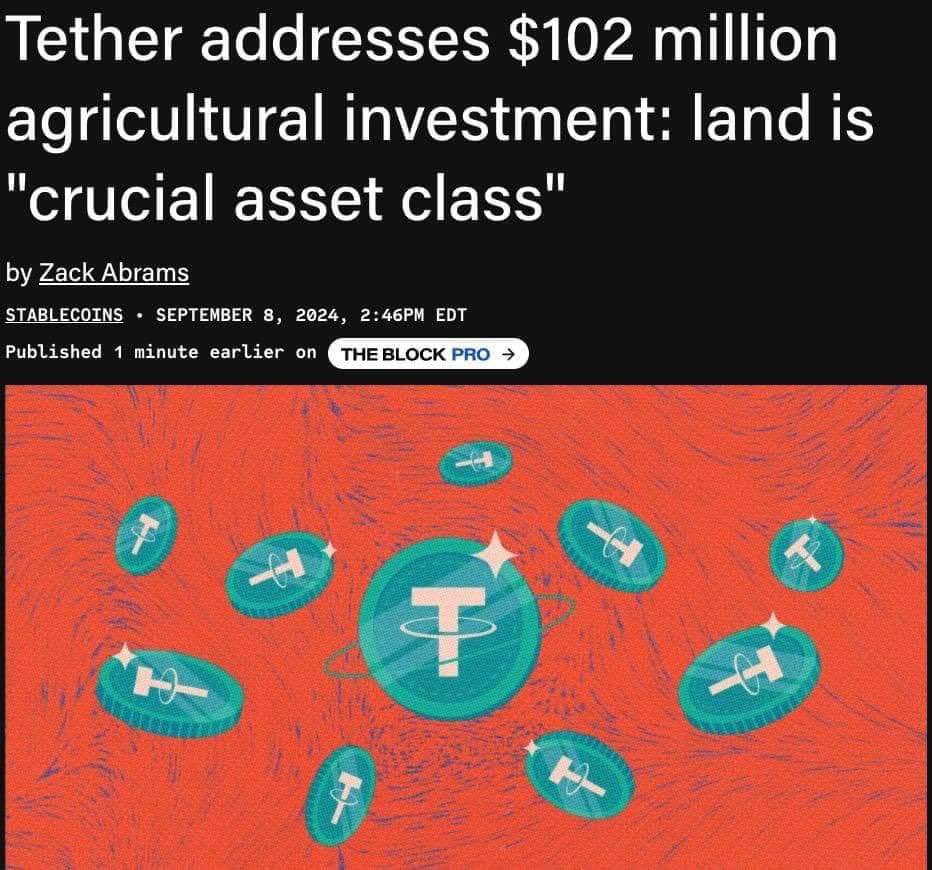 Mảng nông nghiệp đang gây chú ý mạnh. Tether cũng ko nằm ngoài cuộc

#tether #tonfarm