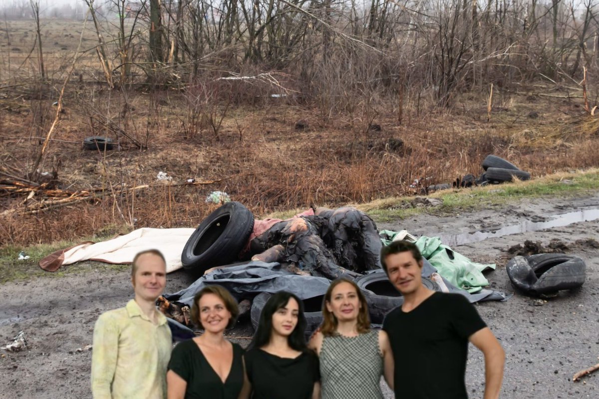 bang_here's tweet photo. @TIFF_NET @zoesaldana @selenagomez @edgarramirez25 Are u seriously still planning to show how these people "saw no russian warcrimes"? Unbelievable. https://t.co/Nf13PtWa0R