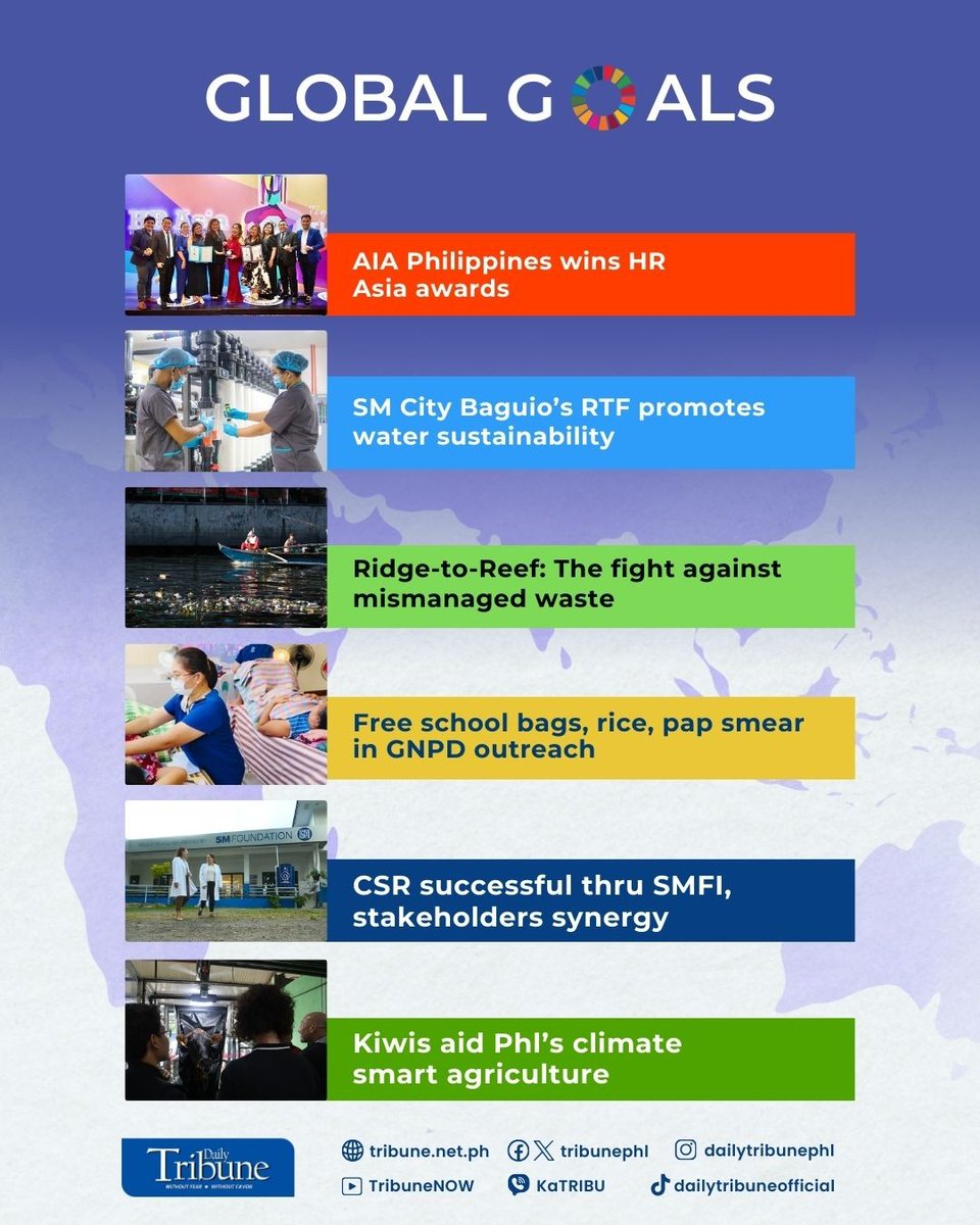 tribunephl's tweet image. Read more SDG stories here:
tribune.net.ph/global-goals 

#bestcompaniestoworkfor #sustainableworkplace #smsupermalls  
#gnpdoutreach #aboitizpower #linggongkabataanparakaytotoyatineng #waronwaste #papsmear #fcervicalcancertest #hivtest #PolomolokEastCommunityClinic #smstore…