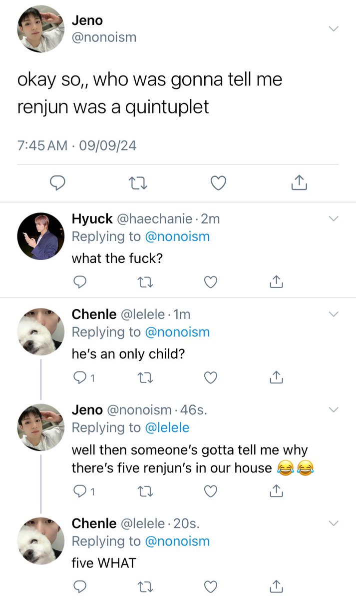ohhkiyowo's tweet photo. 5 renjuns | markren mini au

mark wishes for five renjuns. the next morning, renjun has been split into five emotions. https://t.co/7tesjDDiZ2