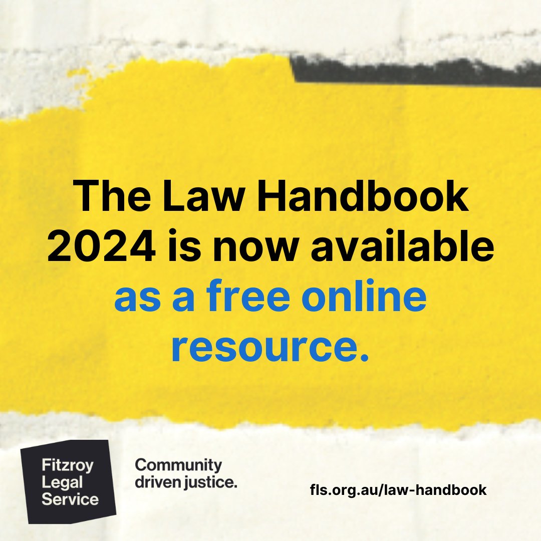 📣Fitzroy Legal Service’s Law Handbook 2024 is now available as a free online resource to help community members navigate common legal issues. Read the media release in full: fls.org.au/2024/09/10/law… #CommunityLaw #AccessToJustice #LawHandbook2024