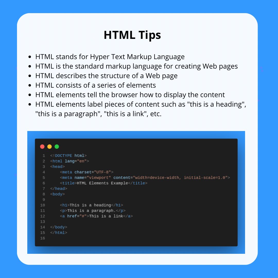 NiyonsabaFr's tweet image. 🚀 Master the basics, and the web is yours! 💻 Learn HTML and build your future, one line at a time. 🌐
#WebDevelopment #HTMLTips #RwOX