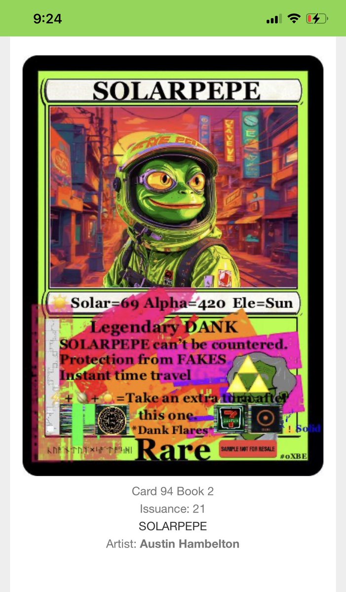 “THE SOLAR SERIES” 
DANK RARES 
From: The Book of KEK II
Feat. “SOLARDANK” // “SOLARPARADE” // &amp; “SOLARPEPE”