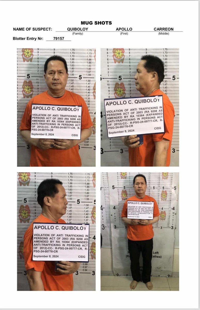 newswatchplusph's tweet photo. LOOK: Interior Secretary Benhur Abalos shares clear mugshot photos of fugitive Pastor Apollo Quiboloy | @dsfernandez 

📸 Benhur Abalos https://t.co/Uciit1mAsI
