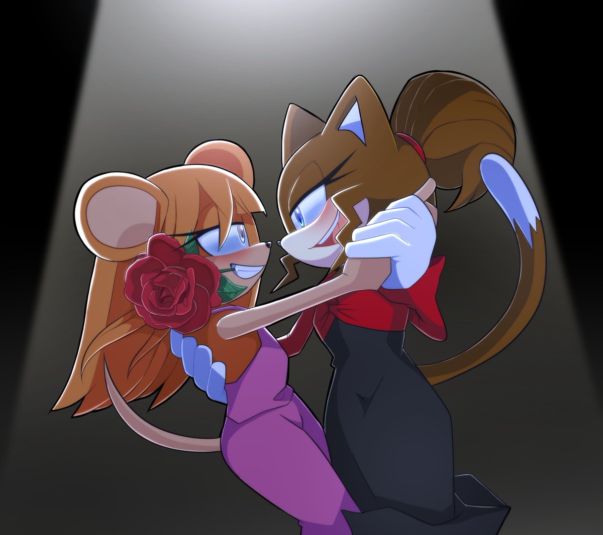 On this trip to the Mobius universe, Stella ended up with her rival Insp. Clio joining her, and with neither of them being forced to fight from their jobs, they ended up have a very nice vacation together.

This lovely piece was done by <a href="/Daereamart/">Cow on KornArt3 drawing</a> who did an amazing job.