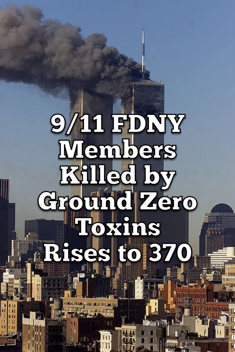 FirefighterCloseCall (@thesecretlist) on Twitter photo 9/11 FDNY Members Killed by Ground Zero Toxins Now Rises to 370 -- Surpassing Total That Died That Day.
nypost.com/2024/09/09/us-… <a href="/UFOA854/">UFOA 854</a> <a href="/UFANYC/">FDNY UFA</a> <a href="/FDNY/">FDNY</a> <a href="/FDNYFC/">FDNY Commissioner Robert S. Tucker</a> <a href="/IAFFofficial/">International Association of Fire Fighters</a> <a href="/WTCHealthPrgm/">WTC Health Program</a> <a href="/_WTCOfficial/">World Trade Center</a> #FDNY 🙏🇺🇸 9/11 FDNY Members Killed by Ground Zero Toxins Now Rises to 370 -- Surpassing Total That Died That Day.
nypost.com/2024/09/09/us-… <a href="/UFOA854/">UFOA 854</a> <a href="/UFANYC/">FDNY UFA</a> <a href="/FDNY/">FDNY</a> <a href="/FDNYFC/">FDNY Commissioner Robert S. Tucker</a> <a href="/IAFFofficial/">International Association of Fire Fighters</a> <a href="/WTCHealthPrgm/">WTC Health Program</a> <a href="/_WTCOfficial/">World Trade Center</a> #FDNY 🙏🇺🇸