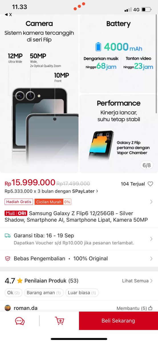 _ronnyIrwn's tweet photo. @ShopeeID Mau coba Auto Zoom with FlexCam + 50MP Camera Galaxy Z Flip6 #GalaxyZFlip6xShopee https://t.co/nYvKnkzByv