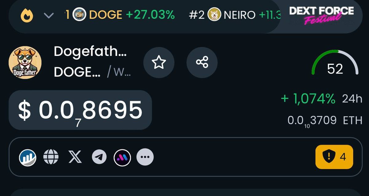 dogefatheroneth's tweet photo. Dextools and Dexscreener updated 

#dogefather $dogefather https://t.co/BEHFWYaCQK