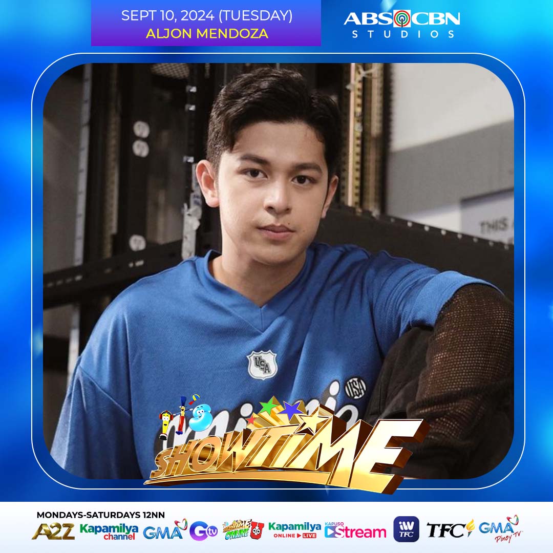 itsShowtimeNa's tweet photo. Madlang People! Triple ang good vibes at energy this Tuesday kasama ang ating new gen Kapamilya #StarMagic artists na sina KD,  Karina, Aljon, and AC sa It's Showtime! 💙💛 

#ShowtimeTripleAngSaya
Follow and subscribe here: 
https://t.co/Gs3IAXU5tb https://t.co/H7t0wwqE8F