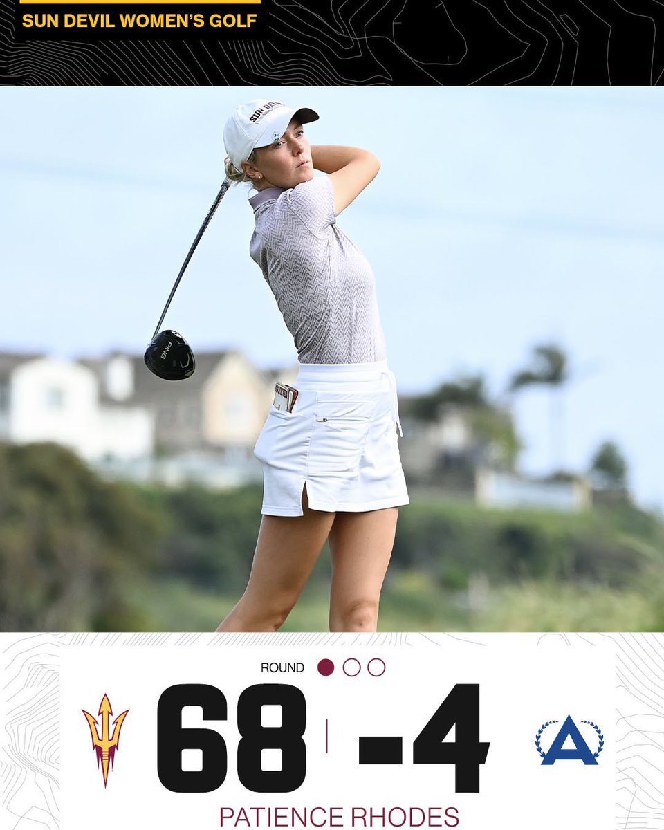SunDevilWGolf's tweet image. Picking Up Where She Left Off 🔥

Patience Rhodes opens her season with a sensational round to put herself in contention at the ANNIKA Intercollegiate 👏
