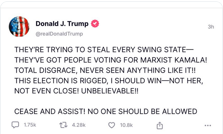 EdanClay's tweet image. This is your brain on ADDERALL!
Gotta love "CEASE AND ASSIST" instead of "cease and desist." 
WTF does cease and desist mean inside his twisted head?
NO ONE SHOULD BE ALLOWED...
TO WHAT??? WTAF? #TrumpisWEIRD! 🤣