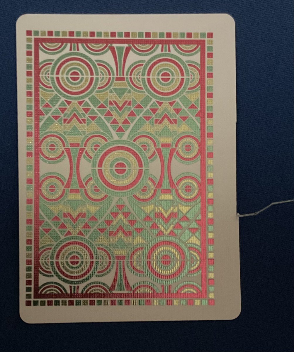 RobDye1960's tweet photo. .
@bicyclecards I just purchased a deck of your “Prismatic” cards for my deck collection.
(*Very* nice deck!)
But the six of spades is defective, and has a long piece of pasteboard “string” cut from the card, and hanging on the side.
Is there any way to get a replacement?
Thanks! https://t.co/r7AFV17wOp