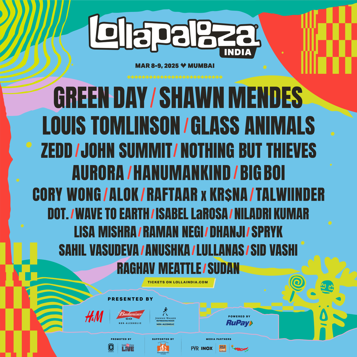 LollaIndia's tweet photo. Four stages, one electrifying lineup.  Here is Lollapalooza India 2025! 
Tickets on: https://t.co/QmxO6ezCwD
You know the drill. https://t.co/gZJW11deND