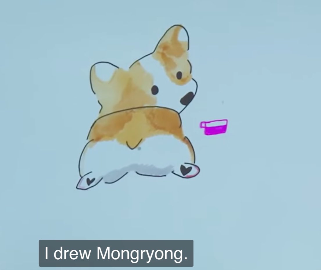 백현이가 그린 몽룡이라고..? 말도안돼  그림실력이 이렇게 늘엇다고!?!?
