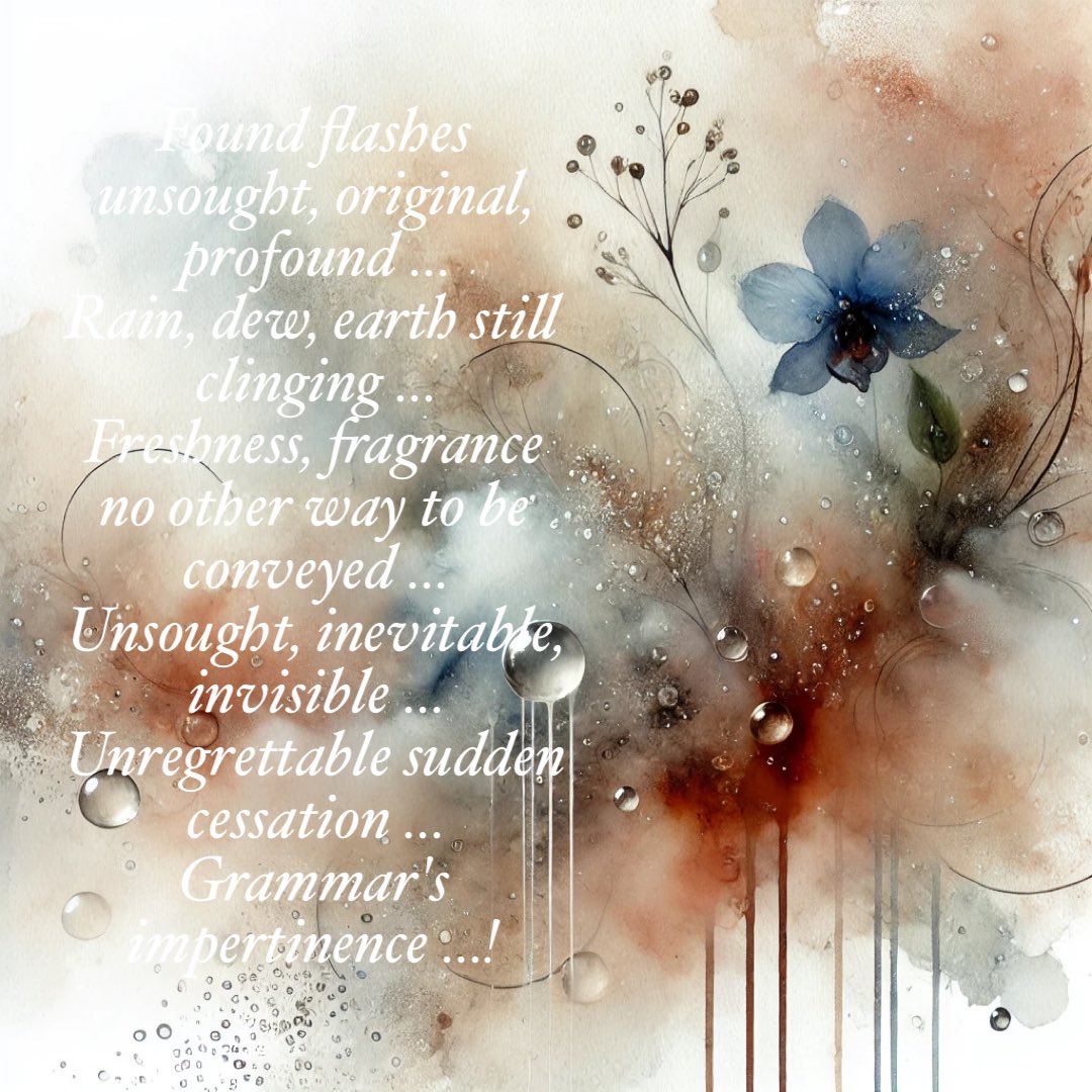 cklafas's tweet photo. Grammar’s impertinence…
#micropoetry #poetrylovers #Haiku #amwriting #poem #spokenword #photopoetry #poetrytwitter #writing #motivation #inspiration #quote #writinglife #WriterCommunity https://t.co/vNClgj6cLB