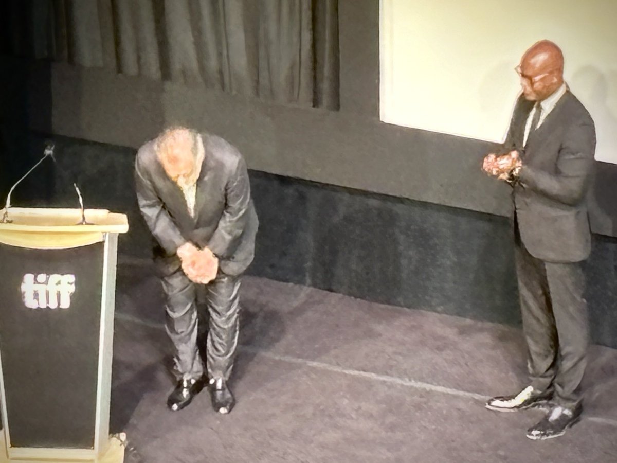 Francis Ford Coppola takes a football to the groin while introducing Megalopolis #tiff