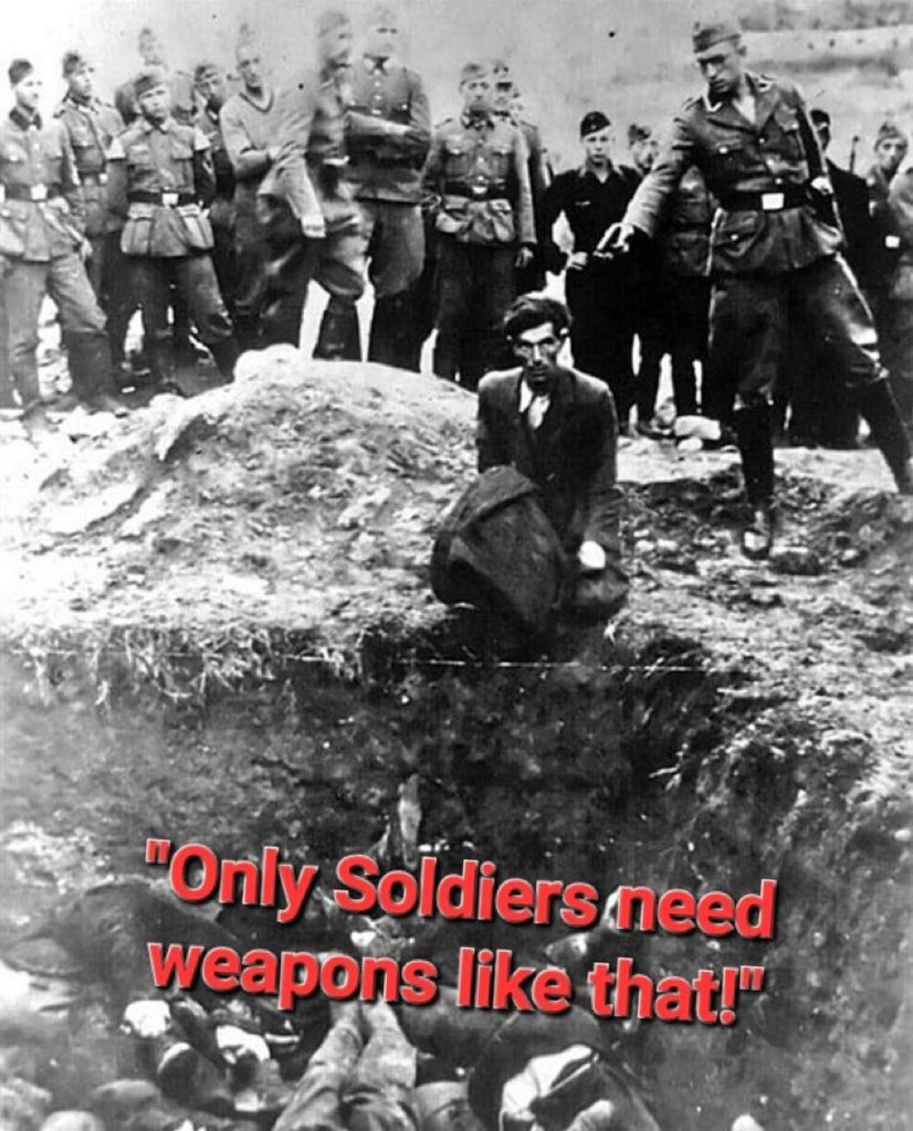 SoggyBottom22's tweet image. It’s not about the weapon, never is, and never should be. 
That people are programmed to believe it’s a certain weapon, or even the weapon at all indicates a very successful if relentless propaganda campaign for a LONG time.
It’s never the gun.
#PeopleControl