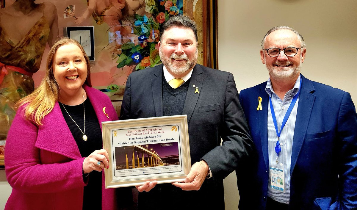 SarahGroup's tweet photo. Honoured to advise that next year's National #RoadSafety Week will be held from 11 to 18 May 2025. Our thanks to Ministers @JohnGrahamALP & @JennyAitchison & NSW Govt, for agreeing to act as Australia's host jurisdiction, & launching this important national event! #NRSW #DriveSOS https://t.co/JxXYrlqxac